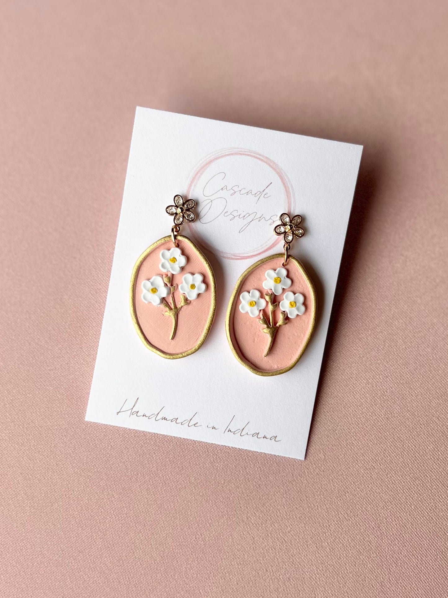 The Kate | Floral Cherry Blossom Clay Earrings