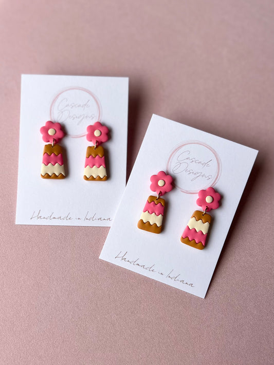 The Luisa | Stitched Color Block Clay Earrings