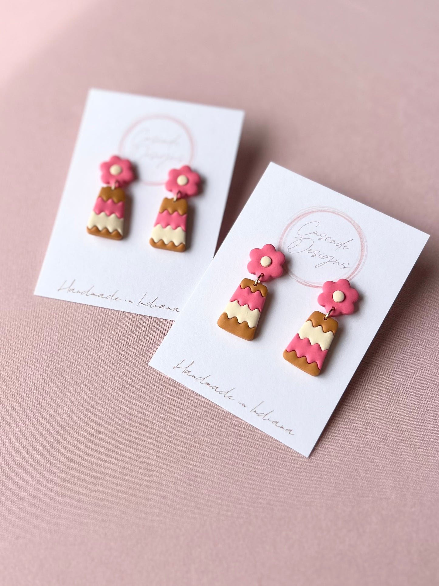 The Luisa | Stitched Color Block Clay Earrings