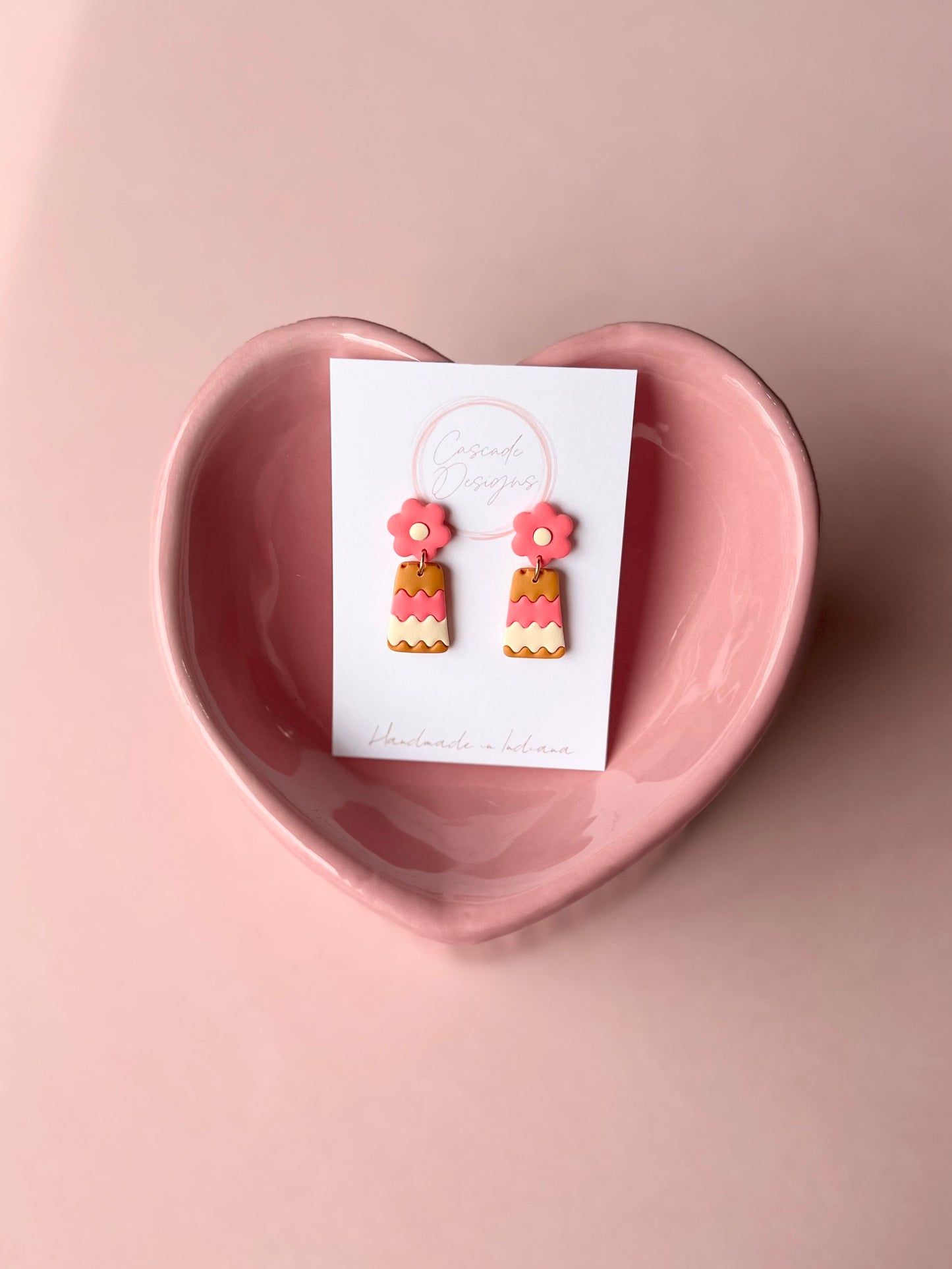 The Luisa | Stitched Color Block Clay Earrings