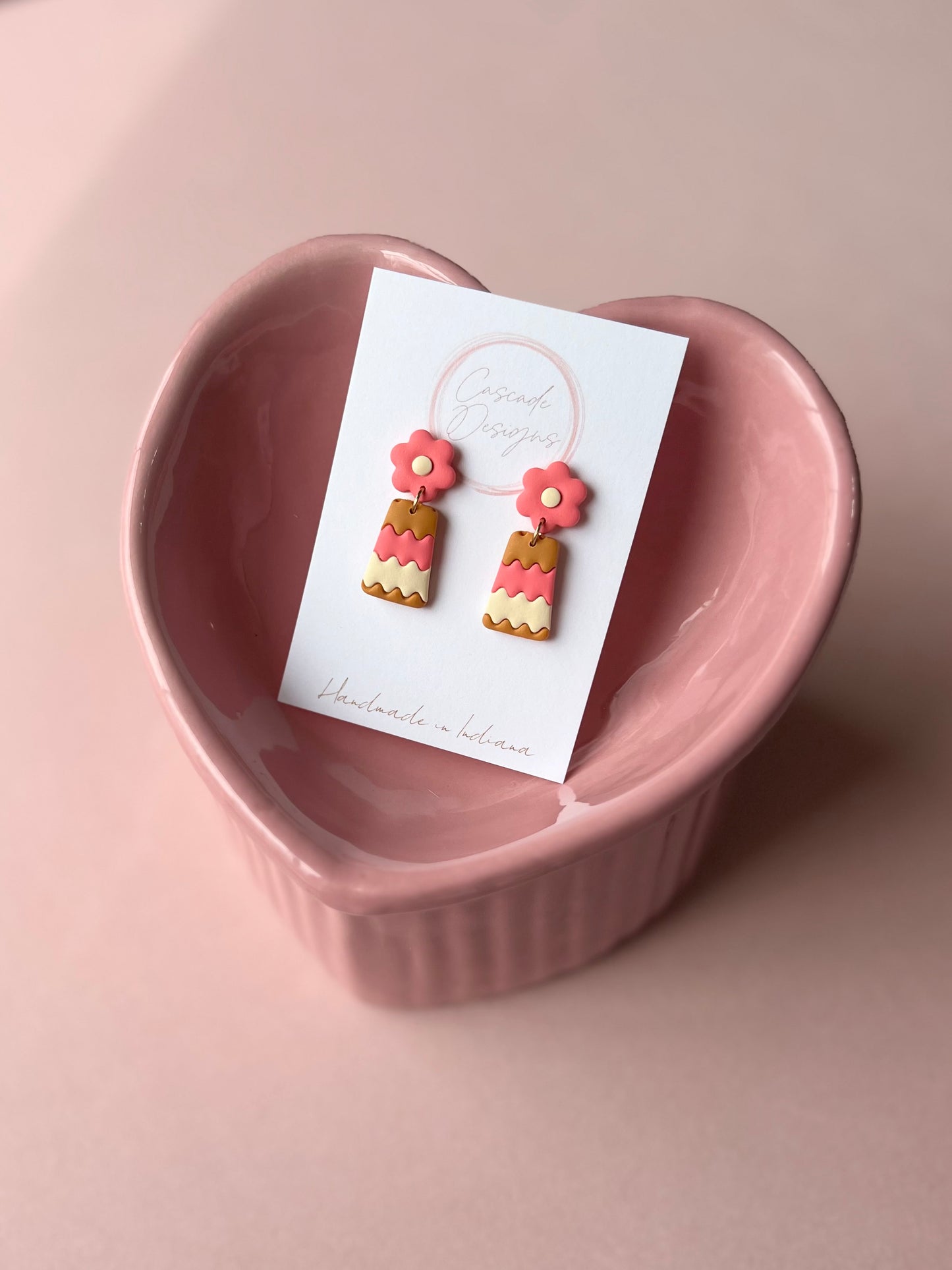 The Luisa | Stitched Color Block Clay Earrings