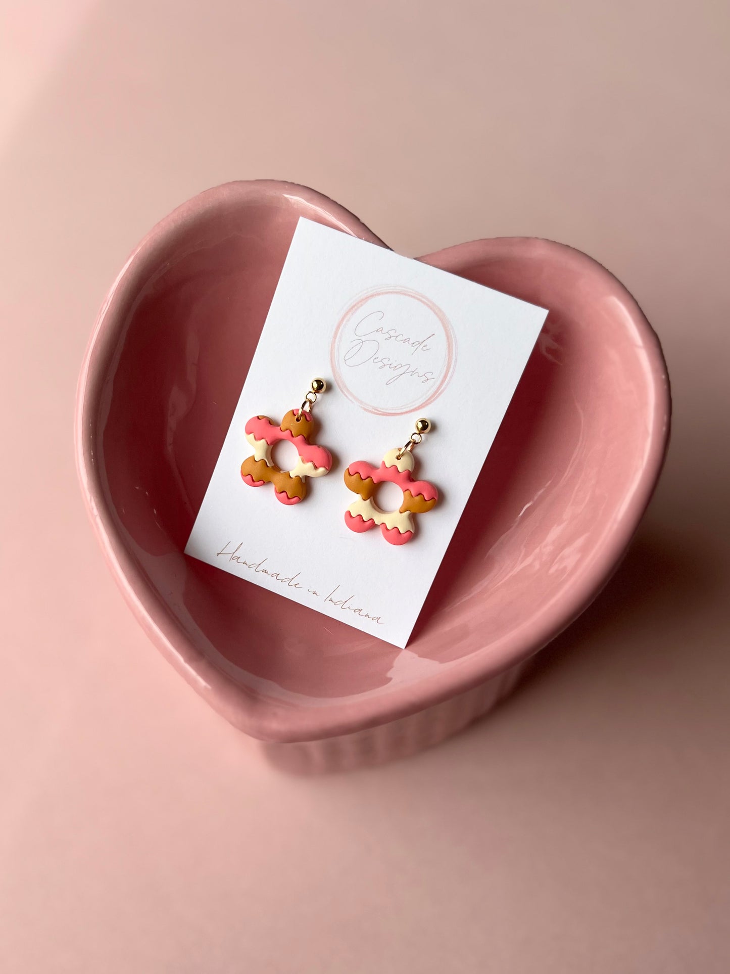 The Selena | Stitched Clay Flower Clay Earrings
