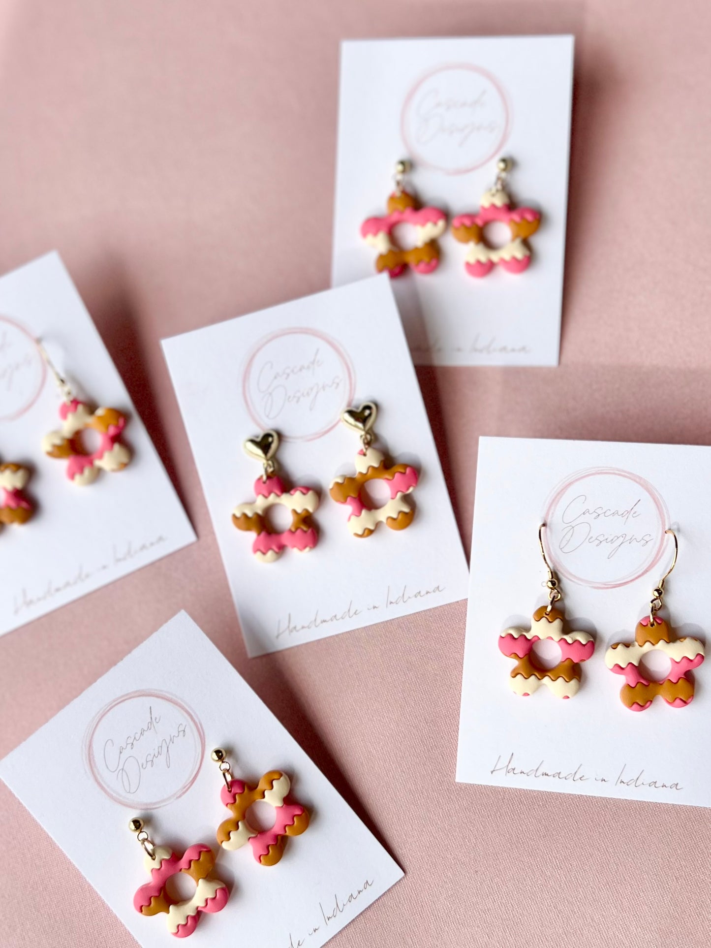The Selena | Stitched Clay Flower Clay Earrings