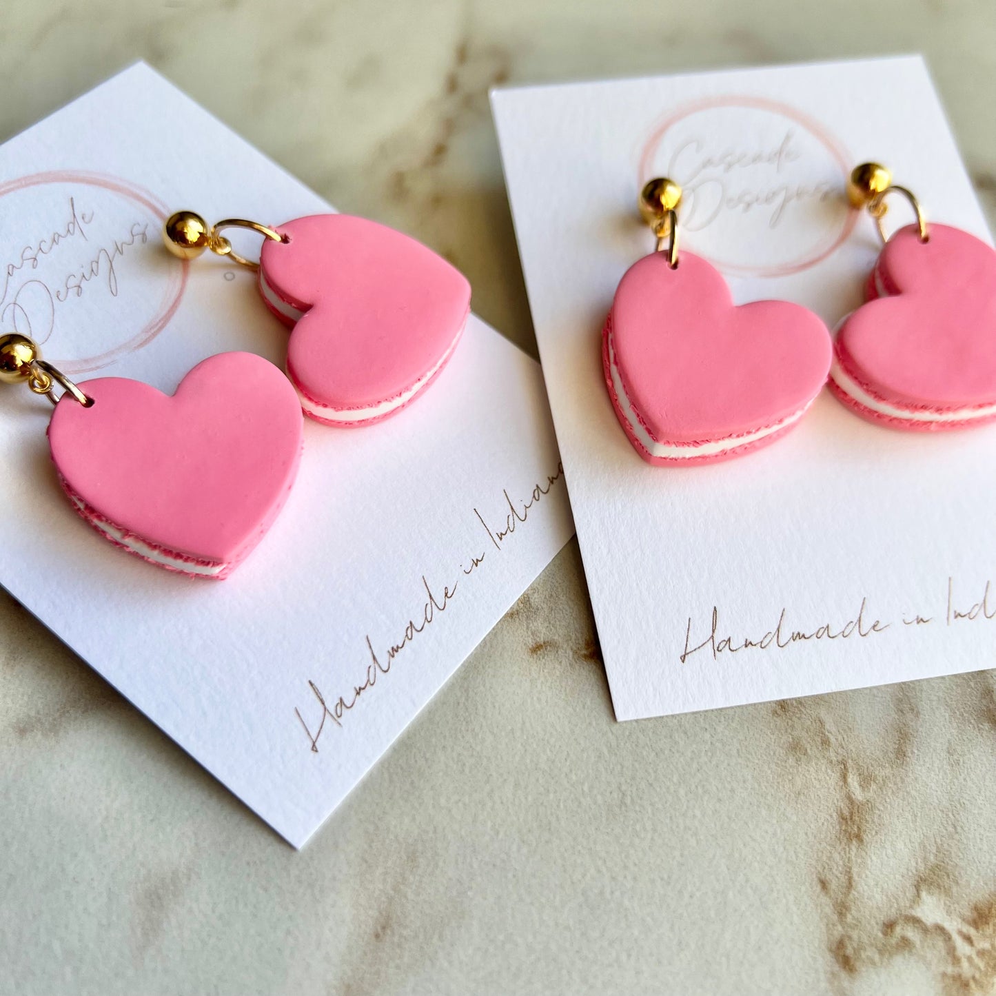 The Mac – Triple Layer Heart Macaron Clay Earrings