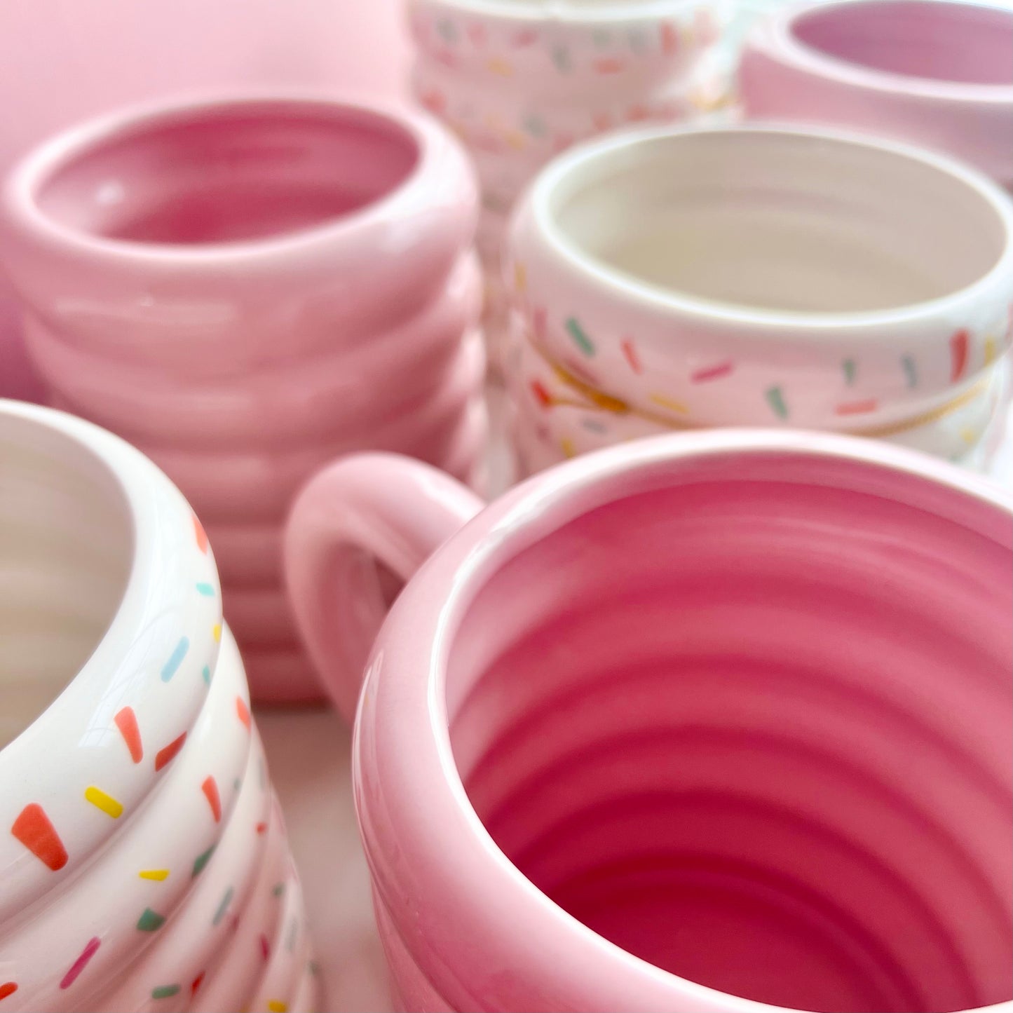 Ceramic Ribbed Mugs