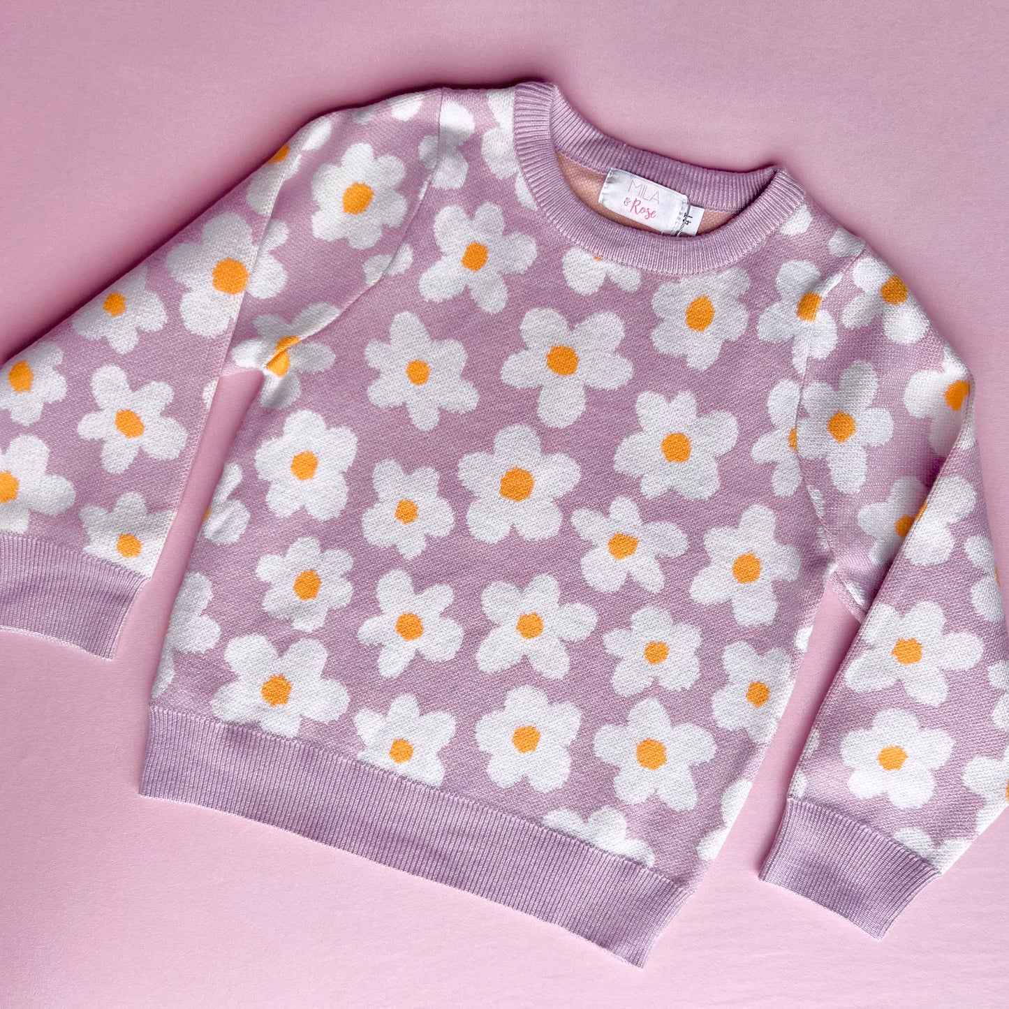 Kids Purple Flower Sweater